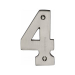 M Marcus Heritage Brass Numeral 4 - Face Fix 76mm Heavy font